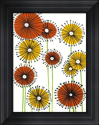 Framed Flower Wheels II Print