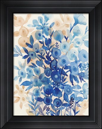 Framed Blueberry Floral II Print