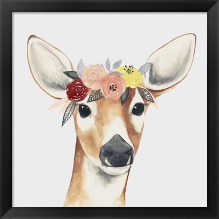 Framed Flower Crown Forester I Print