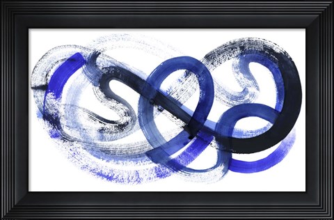 Framed Blue Kinesis II Print