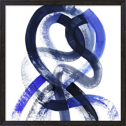 Framed Blue Kinesis V Print