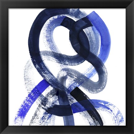 Framed Blue Kinesis V Print
