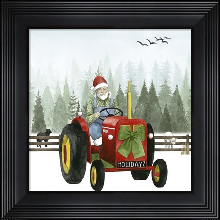 Framed Country Santa I Print