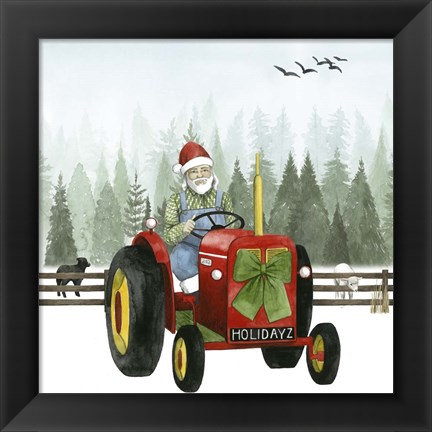 Framed Country Santa I Print