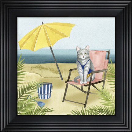 Framed Coastal Kitties II Print