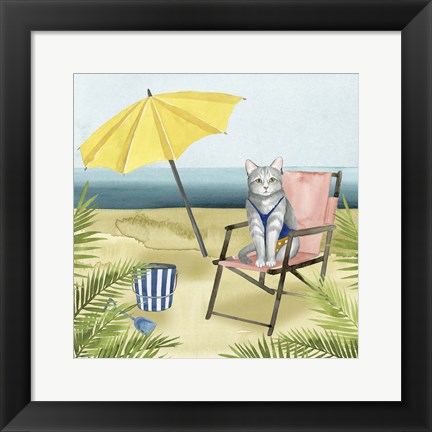 Framed Coastal Kitties II Print