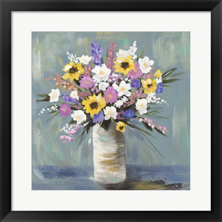 Framed Mixed Pastel Bouquet I Print