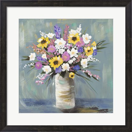 Framed Mixed Pastel Bouquet I Print
