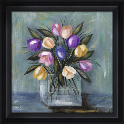 Framed Mixed Pastel Bouquet II Print