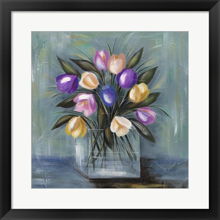 Framed Mixed Pastel Bouquet II Print