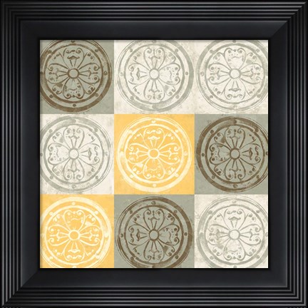 Framed Yellow Squared I Print
