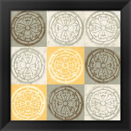 Framed Yellow Squared I Print