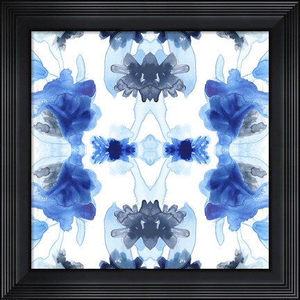 Framed Blue Kaleidoscope II Print