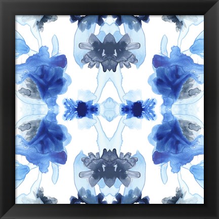 Framed Blue Kaleidoscope II Print