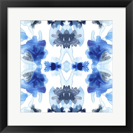 Framed Blue Kaleidoscope II Print