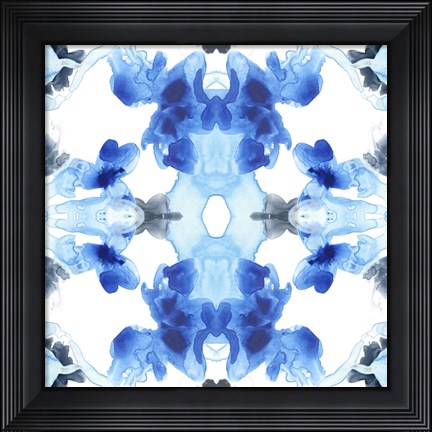 Framed Blue Kaleidoscope III Print