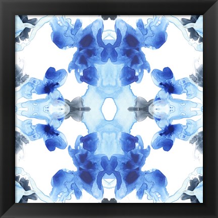 Framed Blue Kaleidoscope III Print