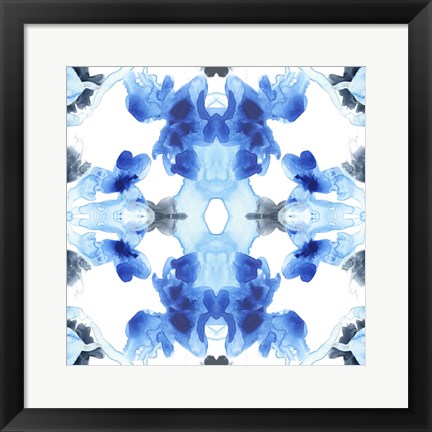 Framed Blue Kaleidoscope III Print