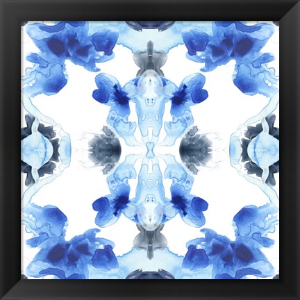 Framed Blue Kaleidoscope IV Print