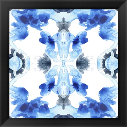 Framed Blue Kaleidoscope IV Print