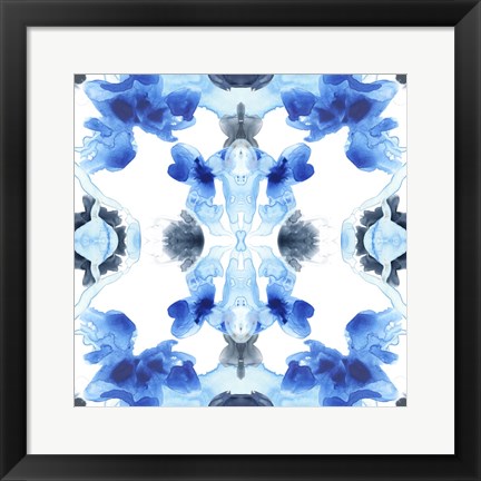 Framed Blue Kaleidoscope IV Print