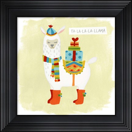 Framed Fa-la-la-la Llama I Print