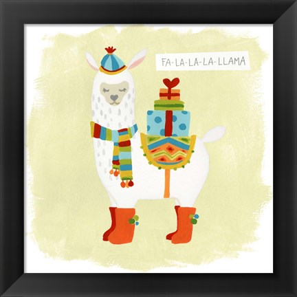 Framed Fa-la-la-la Llama I Print