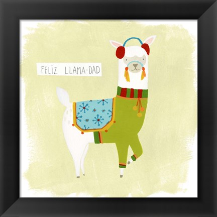 Framed Fa-la-la-la Llama III Print