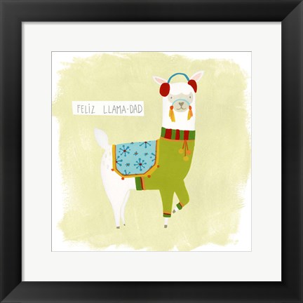 Framed Fa-la-la-la Llama III Print