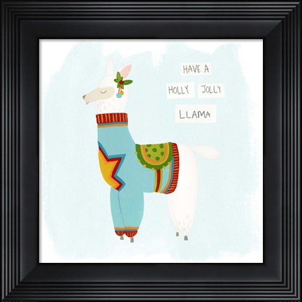 Framed Fa-la-la-la Llama IV Print