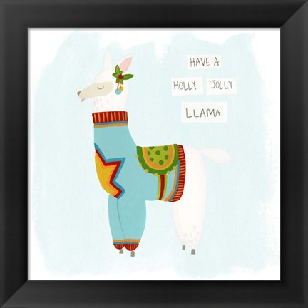 Framed Fa-la-la-la Llama IV Print