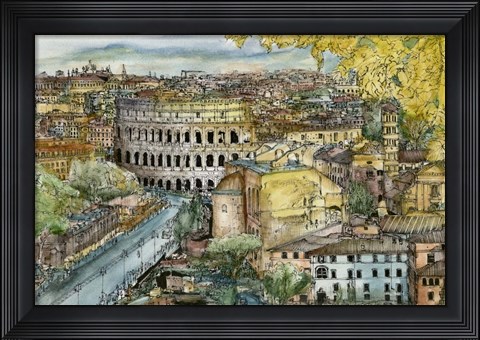 Framed European Afternoon III Print