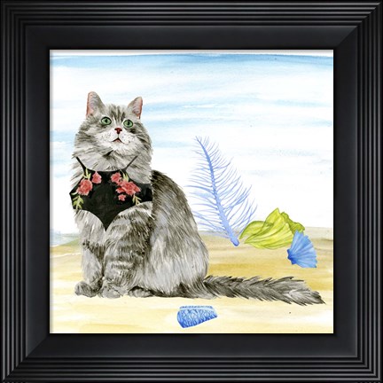 Framed Summer Purr Party III Print