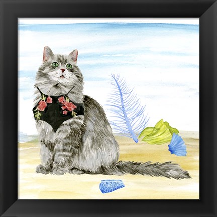 Framed Summer Purr Party III Print