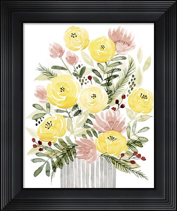 Framed Blush Bouquet I Print