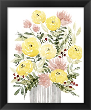 Framed Blush Bouquet I Print