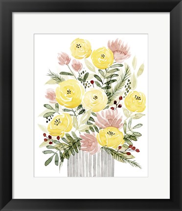 Framed Blush Bouquet I Print