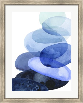 Framed River Worn Pebbles I Print