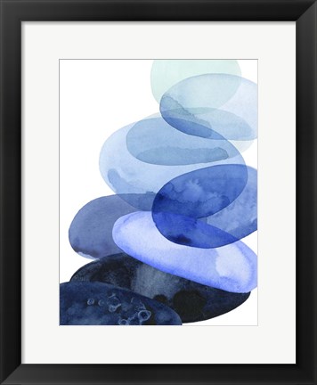 Framed River Worn Pebbles I Print