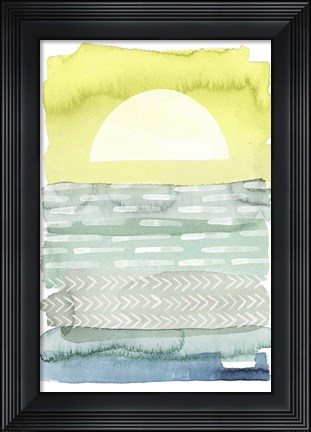 Framed Sunrise Sea I Print