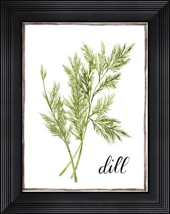 Framed Watercolor Herbs III Print