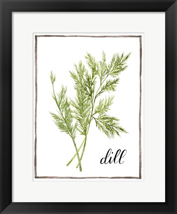 Framed Watercolor Herbs III Print