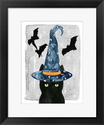 Framed Black Cat I Print