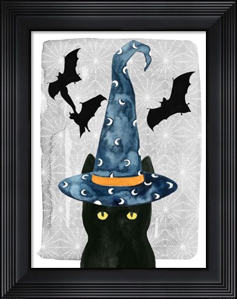 Framed Black Cat I Print