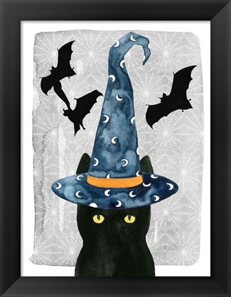 Framed Black Cat I Print