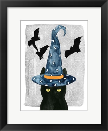 Framed Black Cat I Print