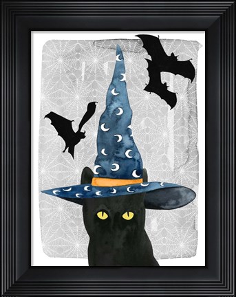 Framed Black Cat II Print
