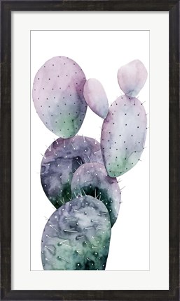 Framed Purple Cactus I Print