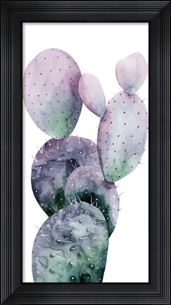Framed Purple Cactus I Print
