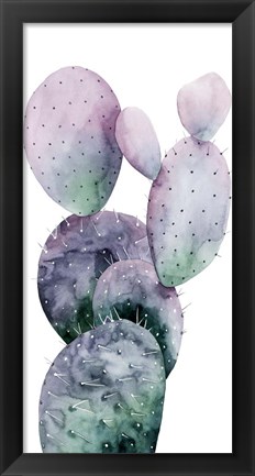 Framed Purple Cactus I Print